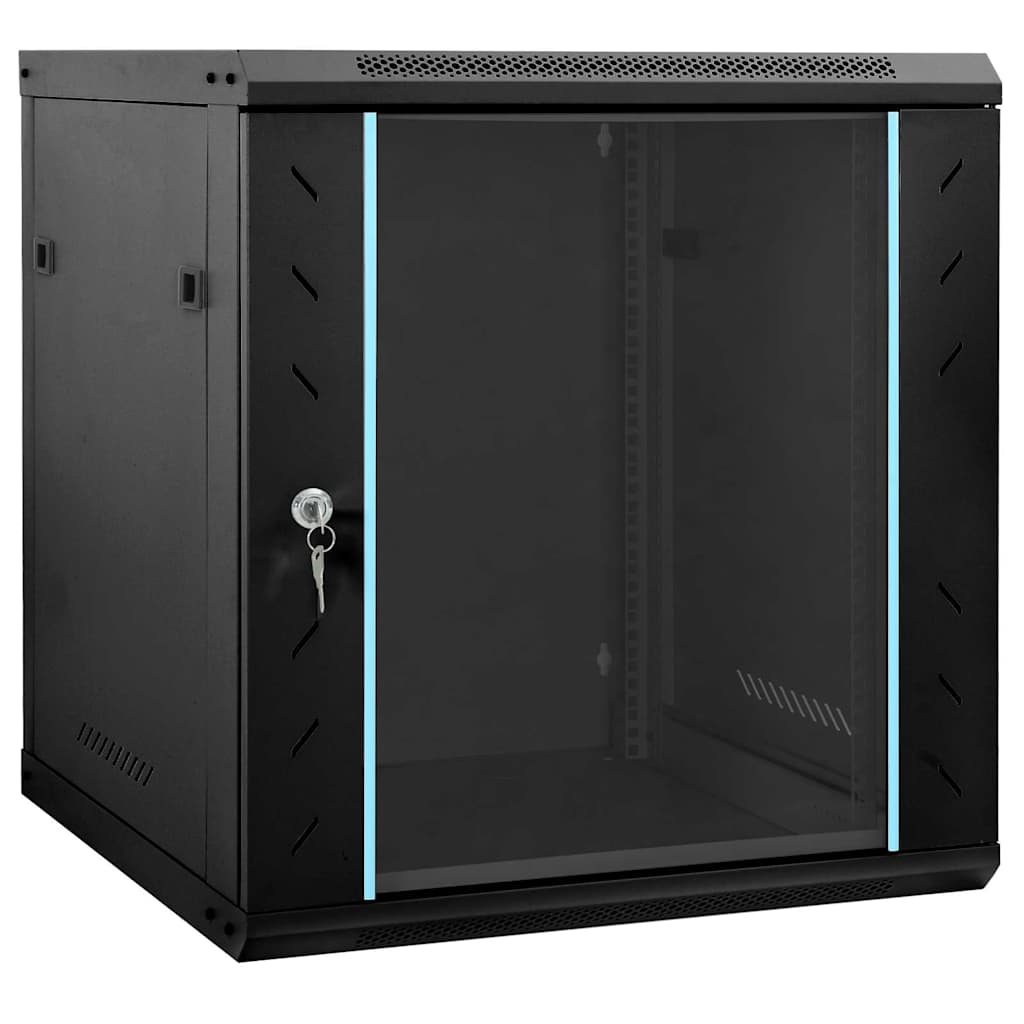 Vidaxxl armoire réseau avec rangement noir 60 x 45 x 65 cm acier
