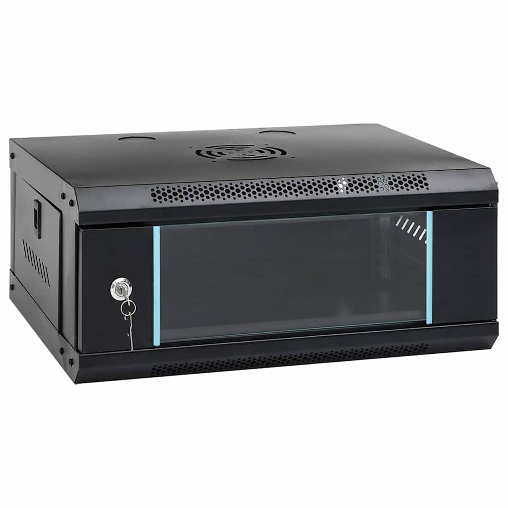 Vidaxxl armoire réseau avec rangement noir 53 x 35 x 21 cm acier