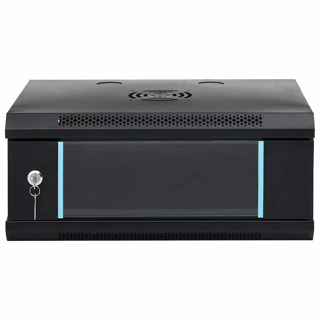 Vidaxxl armoire réseau avec rangement noir 53 x 35 x 21 cm acier