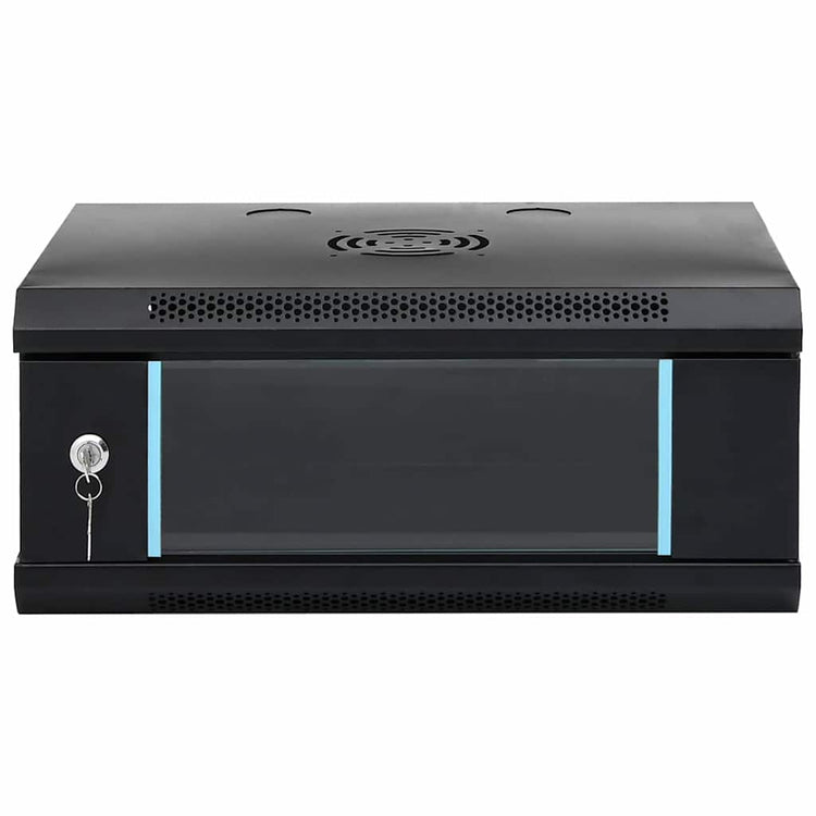 Vidaxxl armoire réseau avec rangement noir 53 x 35 x 21 cm acier