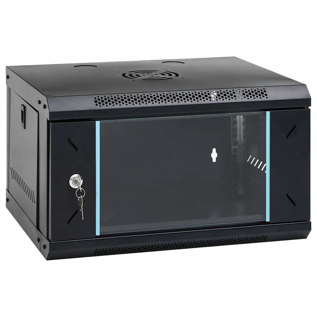 Vidaxxl armoire réseau avec rangement noir 53 x 45 x 30 cm acier
