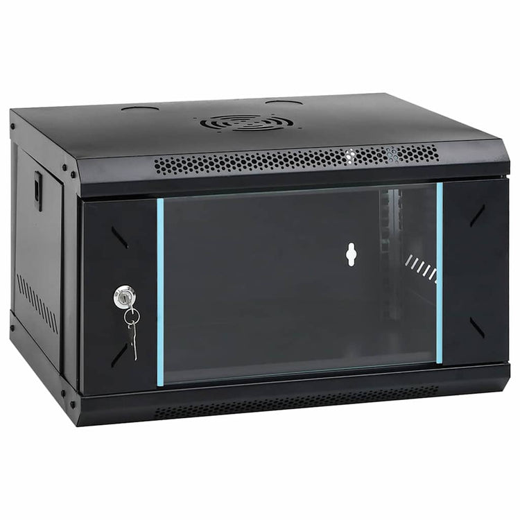 Vidaxxl armoire réseau avec rangement noir 53 x 45 x 30 cm acier