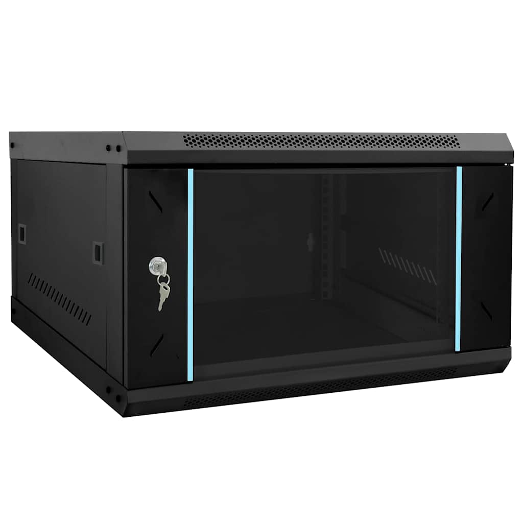 Vidaxxl armoire réseau avec rangement noir 53 x 60 x 30 cm acier