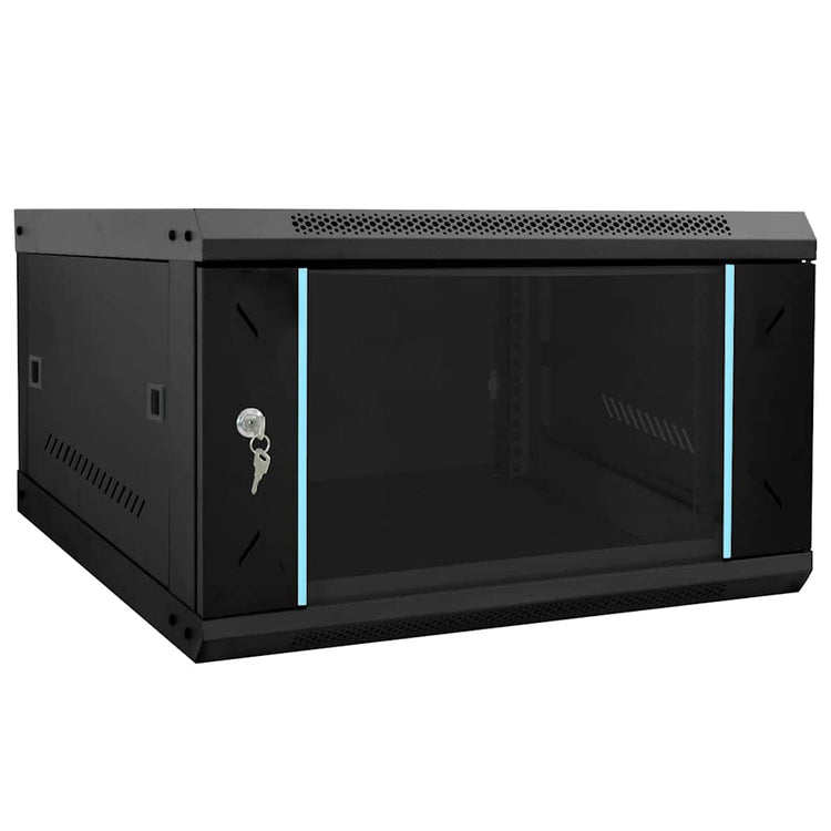 Vidaxxl armoire réseau avec rangement noir 53 x 60 x 30 cm acier