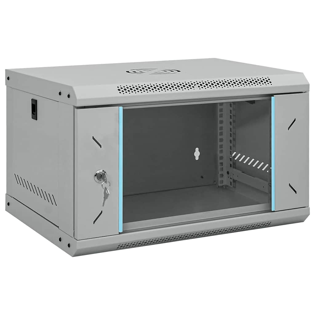 Vidaxxl armoire réseau avec rangement gris 53 x 45 x 30 cm acier