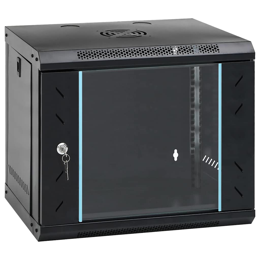 Vidaxxl armoire réseau avec rangement noir 53 x 45 x 45 cm acier