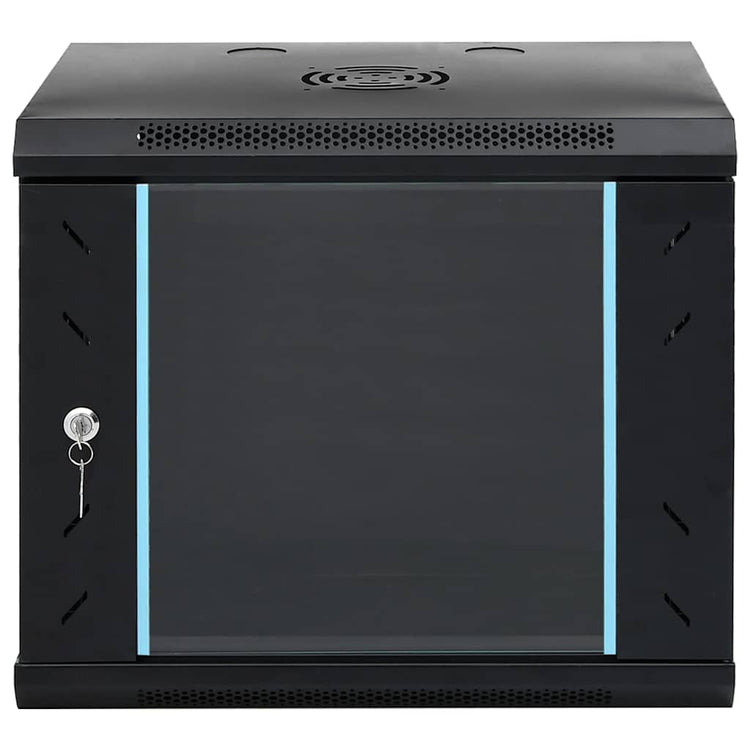 Vidaxxl armoire réseau avec rangement noir 53 x 45 x 45 cm acier