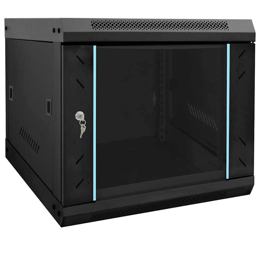 Vidaxxl armoire réseau avec rangement noir 53 x 60 x 45 cm acier