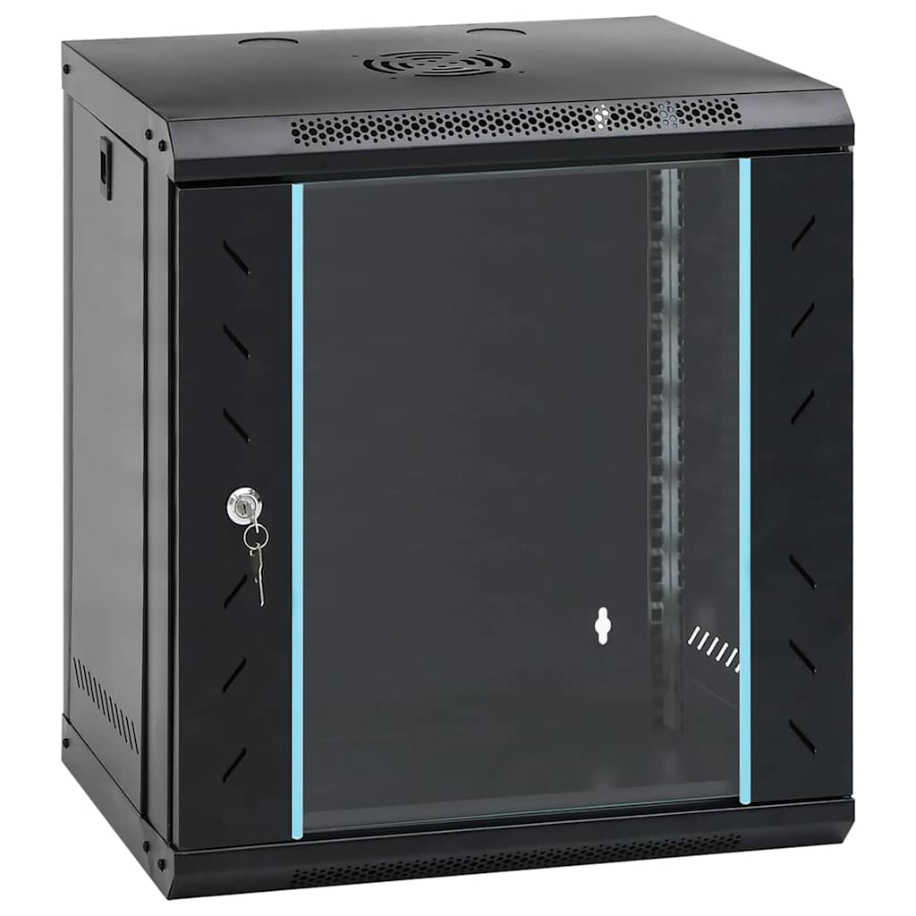 Vidaxxl armoire réseau avec rangement noir 53 x 45 x 60 cm acier