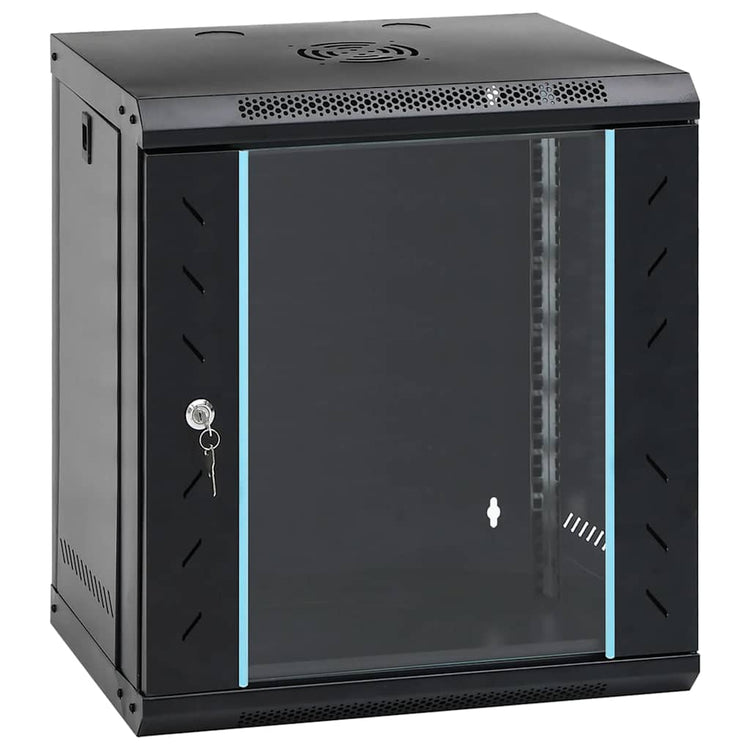 Vidaxxl armoire réseau avec rangement noir 53 x 45 x 60 cm acier