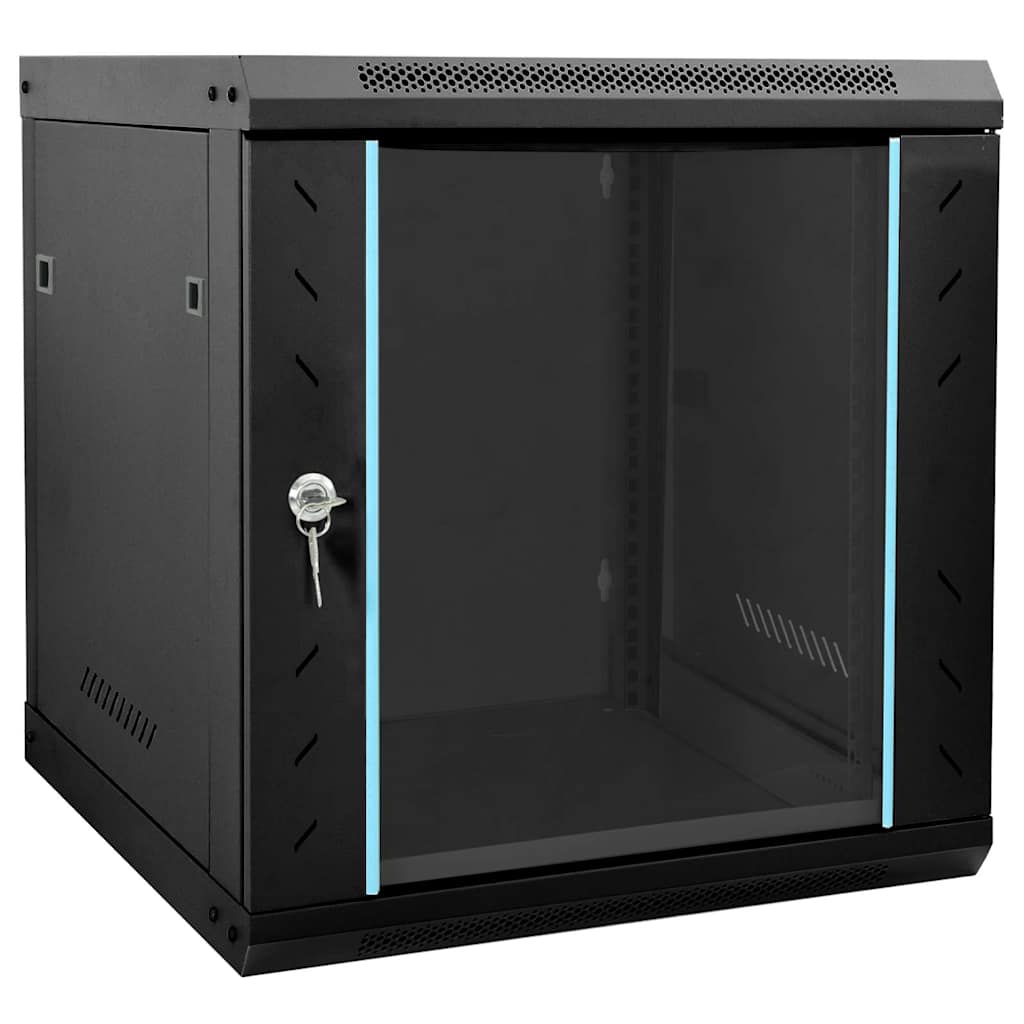 Vidaxxl armoire réseau avec rangement noir 53 x 60 x 60 cm acier