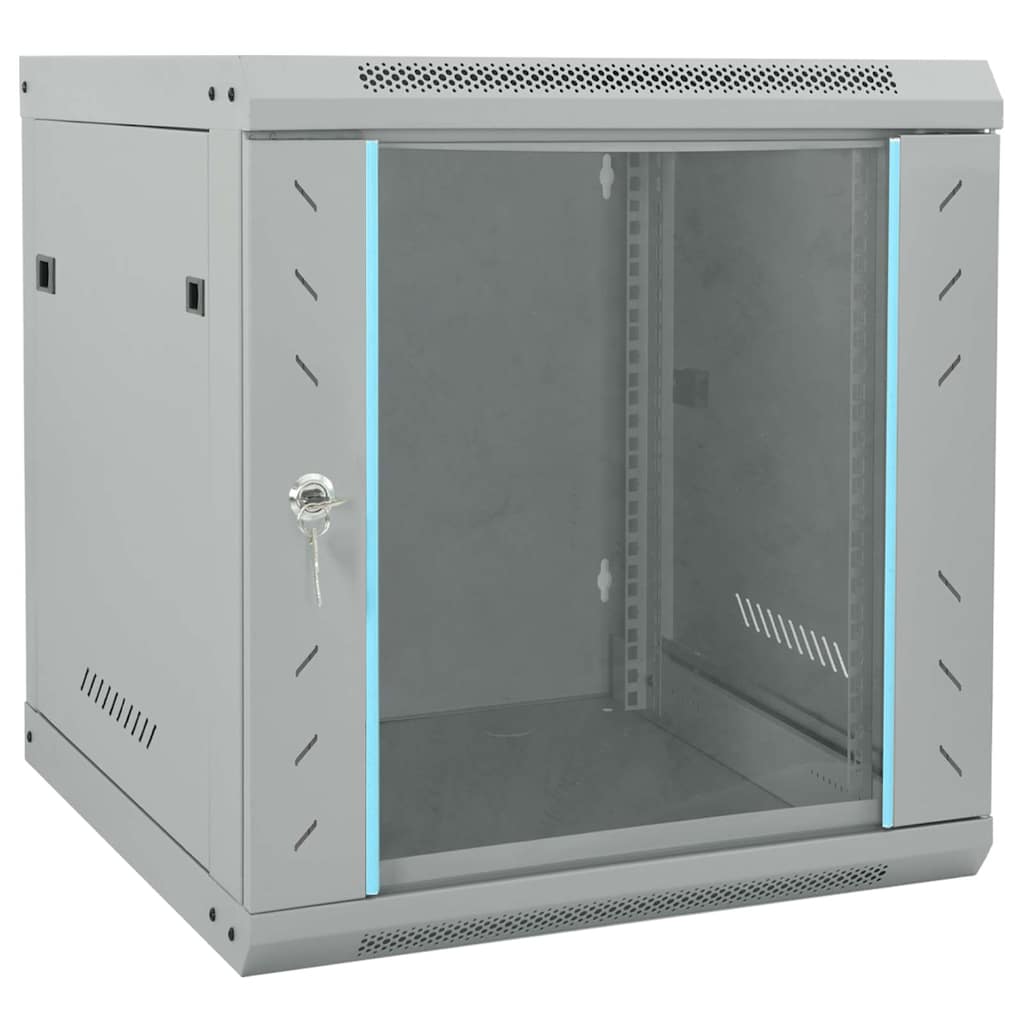 Vidaxxl armoire réseau avec rangement gris 53 x 60 x 60 cm acier