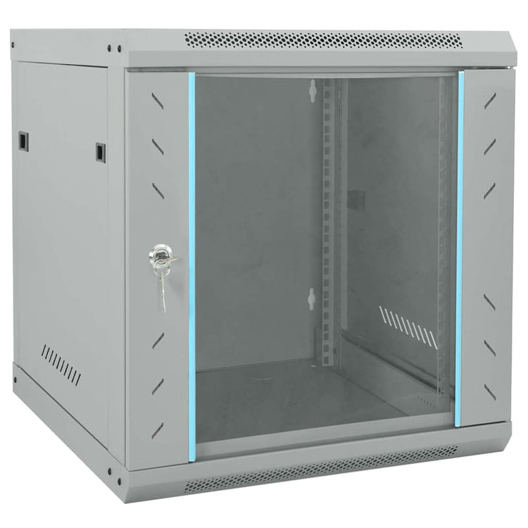 Vidaxxl armoire réseau avec rangement gris 53 x 60 x 60 cm acier