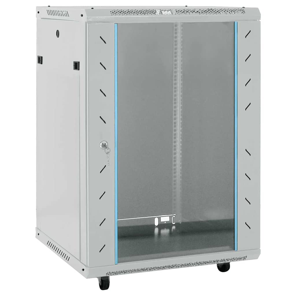 Vidaxxl armoire réseau avec rangement gris 60 x 60 x 80 cm acier