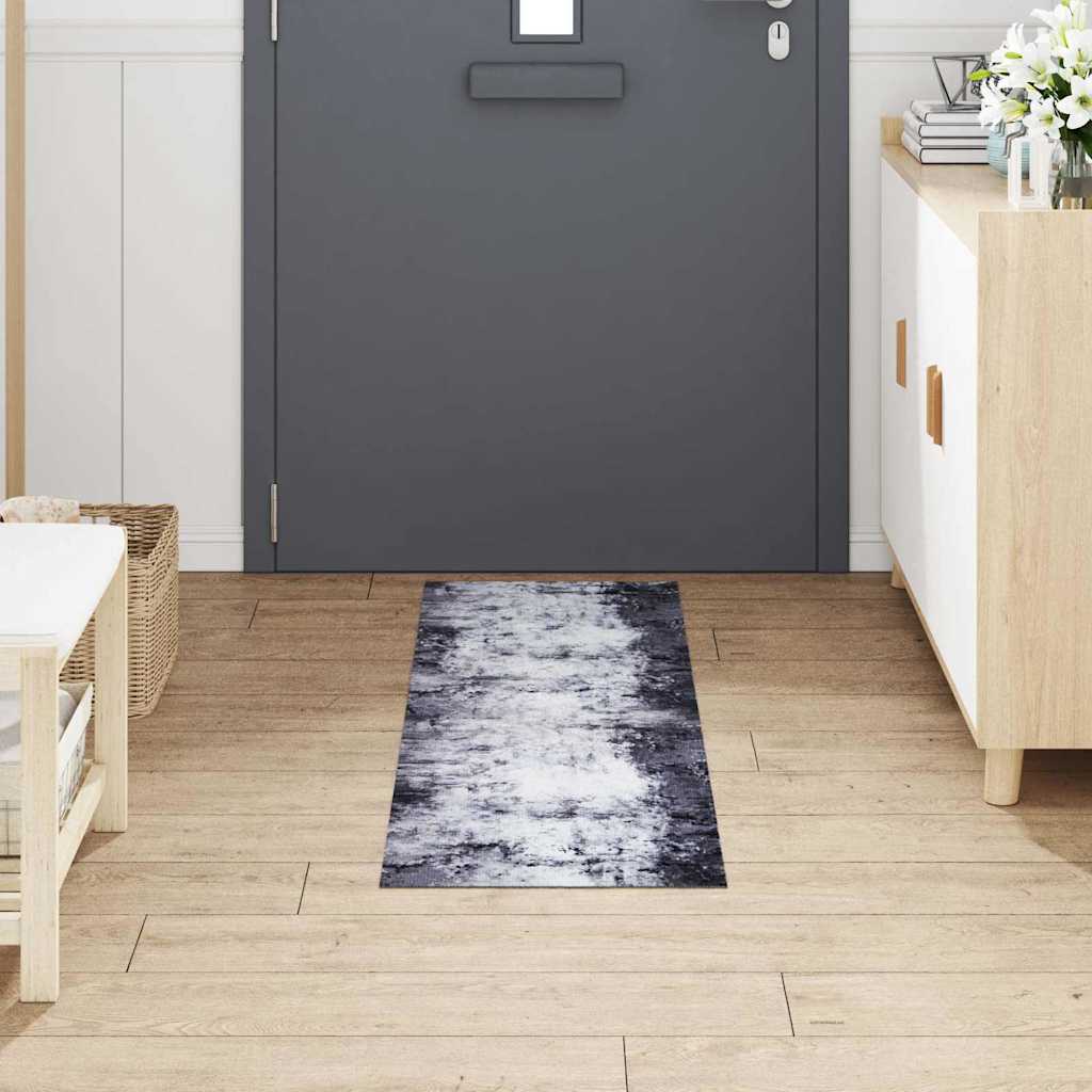 VidaXL tapis de cuisine gris 150 x 45 cm velours