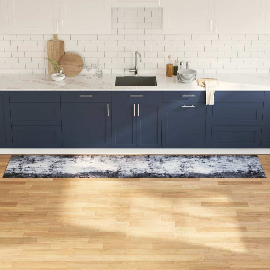 Vidaxx tapis de cuisine gris 300 x 60 cm velours