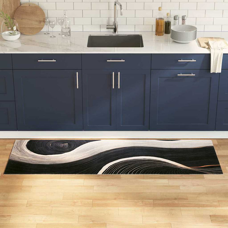 VidaXL tapis de cuisine noir 180 x 60 cm velours