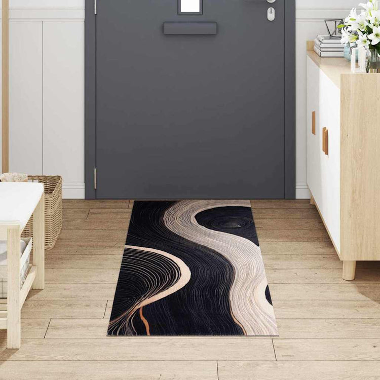 VidaXL tapis de cuisine noir 180 x 60 cm velours