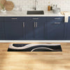 VidaXL tapis de cuisine noir 150 x 45 cm velours