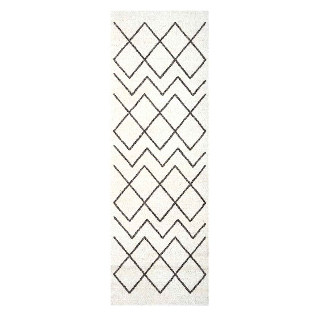 VidaXL tapis de cuisine blanc 180 x 60 cm velours