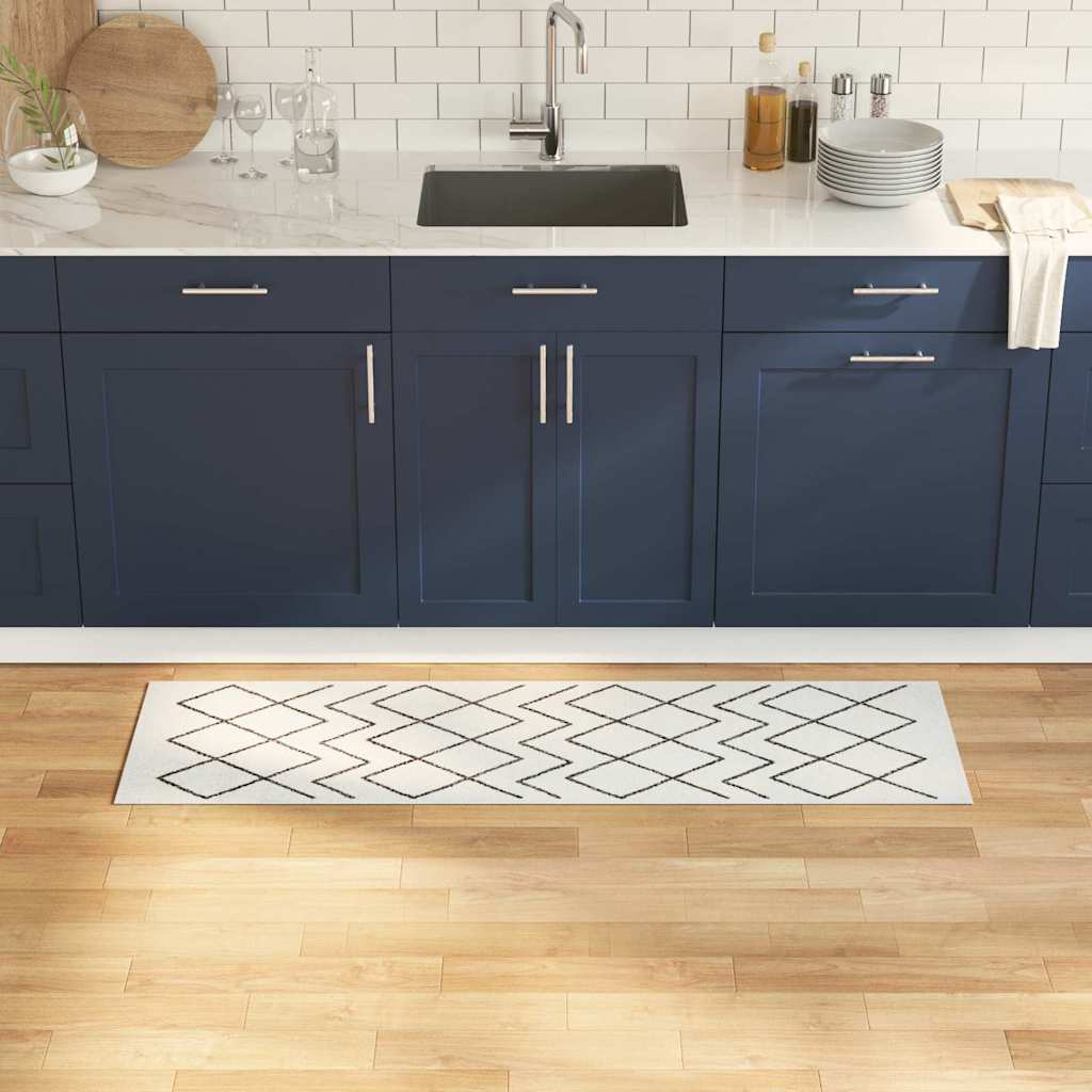 Vidaxx tapis de cuisine blanc 150 x 45 cm velours