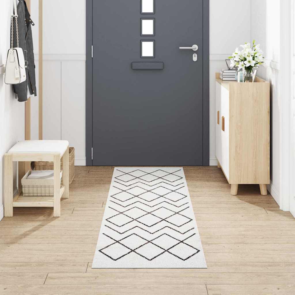 VidaXL tapis de cuisine blanc 300 x 60 cm velours
