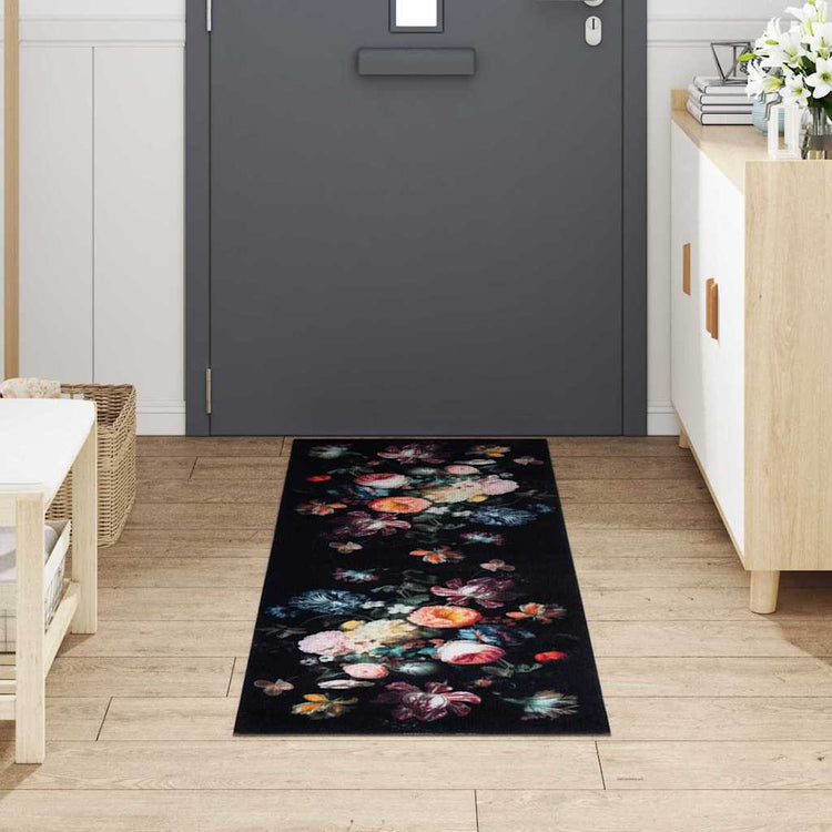 VidaXL tapis de cuisine noir 180 x 60 cm velours