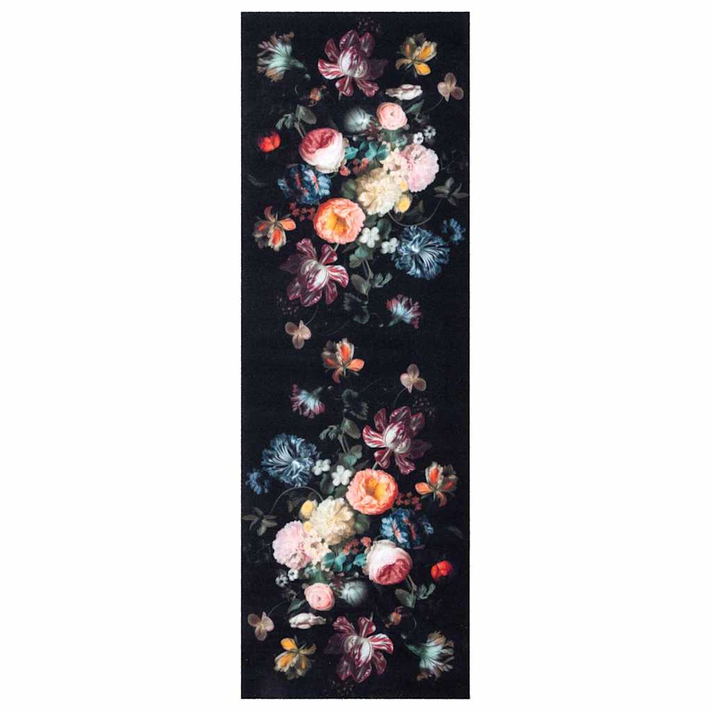 VidaXL tapis de cuisine noir 180 x 60 cm velours