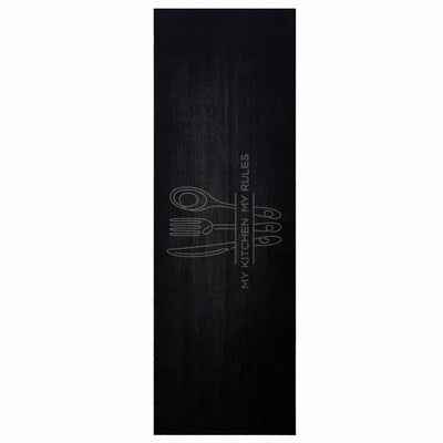 Vidaxl tapis de cuisine couverts noir 180 x 60 cm velours