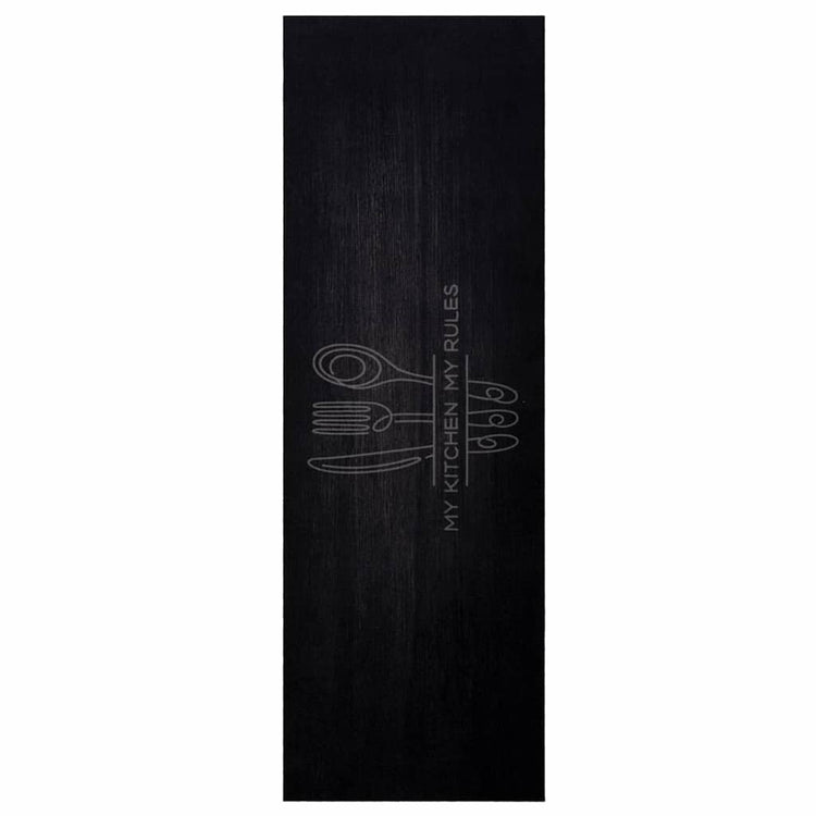 Vidaxl tapis de cuisine couverts noir 180 x 60 cm velours