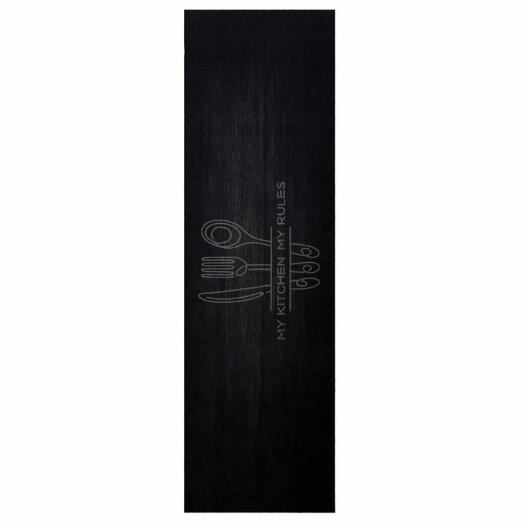 VidaXL tapis de cuisine noir 150 x 45 cm velours