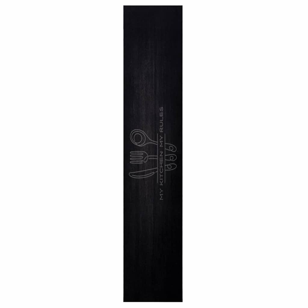 VidaXL tapis de cuisine noir 300 x 60 cm velours