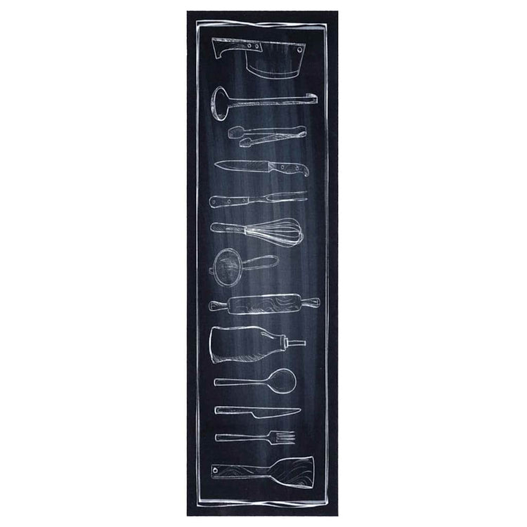 VidaXL tapis de cuisine noir 150 x 45 cm velours