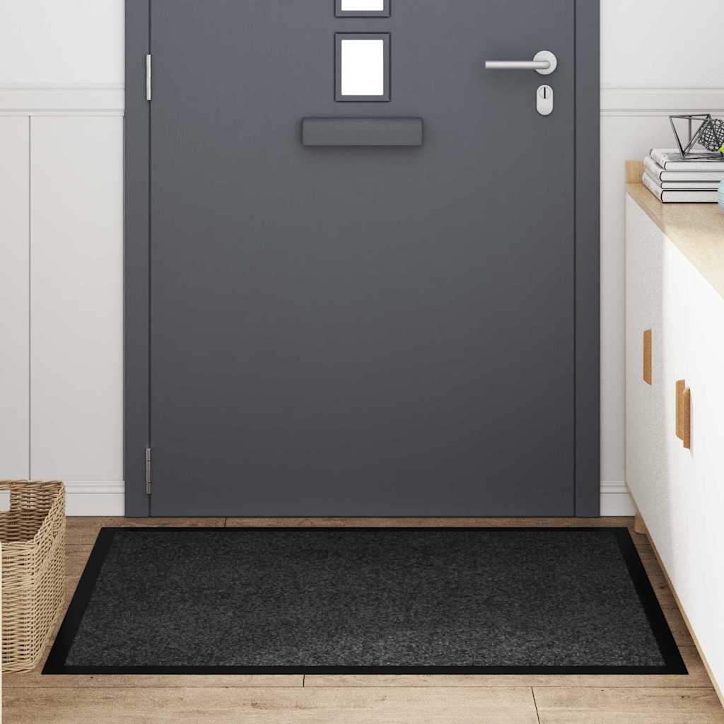 Vidaxl paillasson anthracite 60 x 40 x 1,2 cm tissu peluche