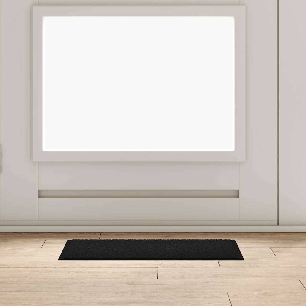Vidaxl paillasson noir 60 x 40 x 1,2 cm tissu peluche