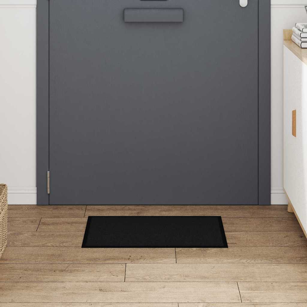 Vidaxl paillasson noir 60 x 40 x 1,2 cm tissu peluche