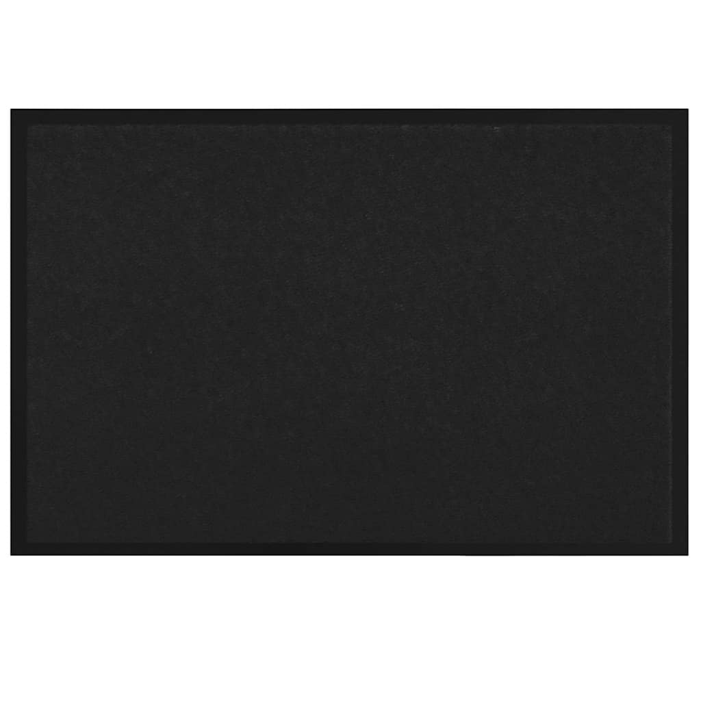 Vidaxl paillasson noir 60 x 40 x 1,2 cm tissu peluche