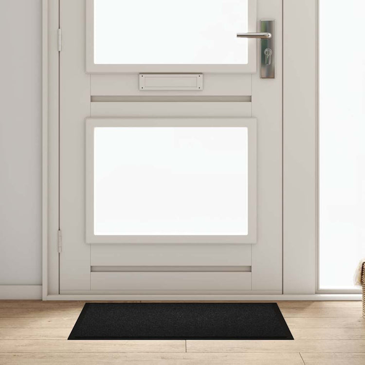 Vidaxl paillasson noir 60 x 40 x 1,2 cm tissu peluche