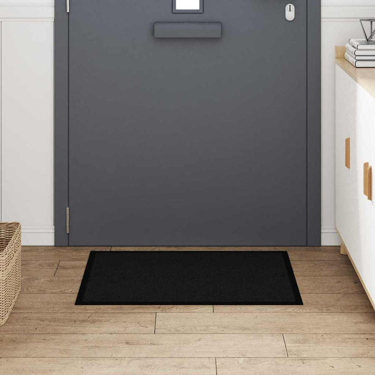 Vidaxl paillasson noir 60 x 40 x 1,2 cm tissu peluche