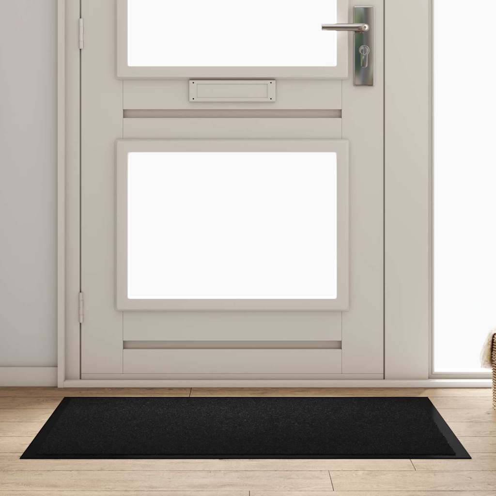 Vidaxl paillasson noir 60 x 40 x 1,2 cm tissu peluche
