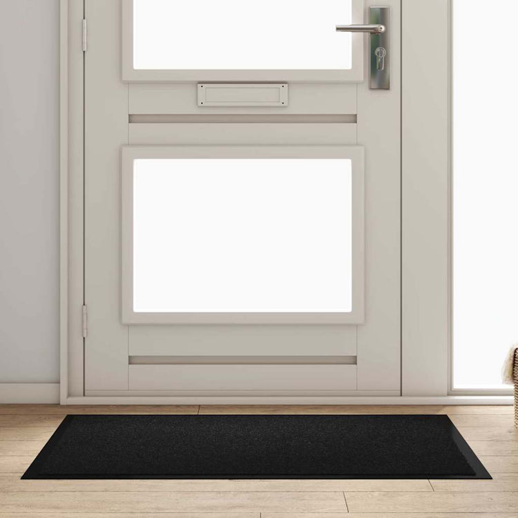 Vidaxl paillasson noir 60 x 40 x 1,2 cm tissu peluche
