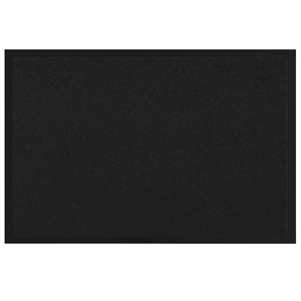 Vidaxl paillasson noir 60 x 40 x 1,2 cm tissu peluche