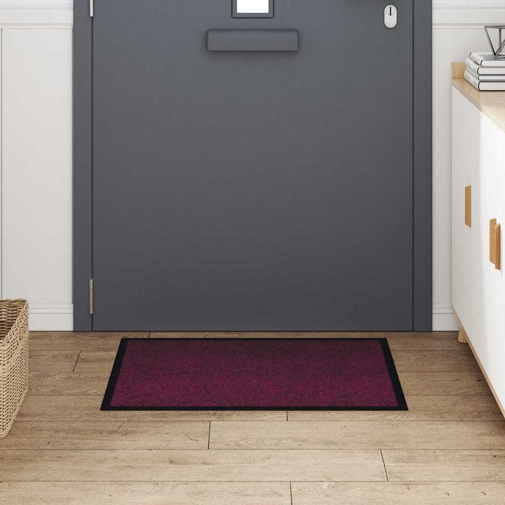 Vidaxl paillasson rouge bordeaux 60 x 40 x 1,2 cm tissu peluche