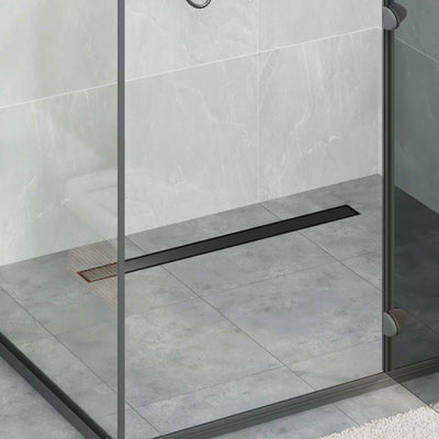 Vidaxx caniveau de douche 2 en 1 avec siphon 360° noir 80 cm