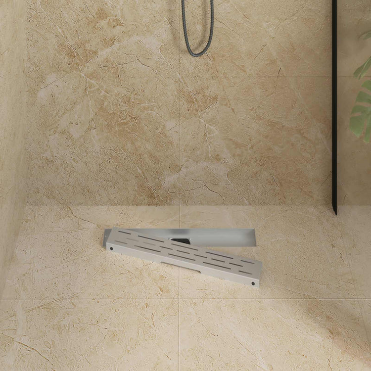 Vidaxx couvercle en verre pour caniveau de douche avec siphon 360° argent 50 cm