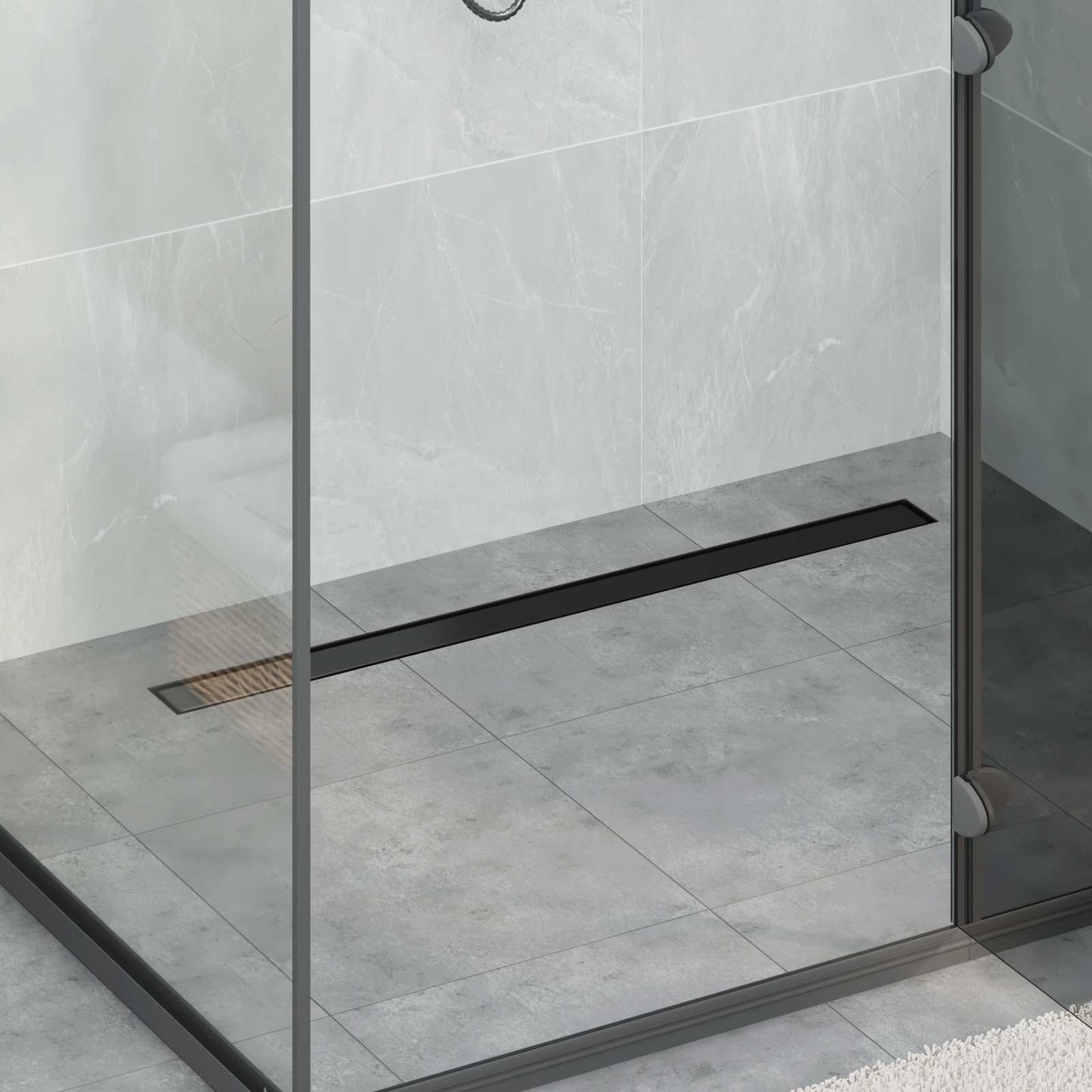 Vidaxx caniveau de douche 2 en 1 noir 100 cm acier inoxydable 304