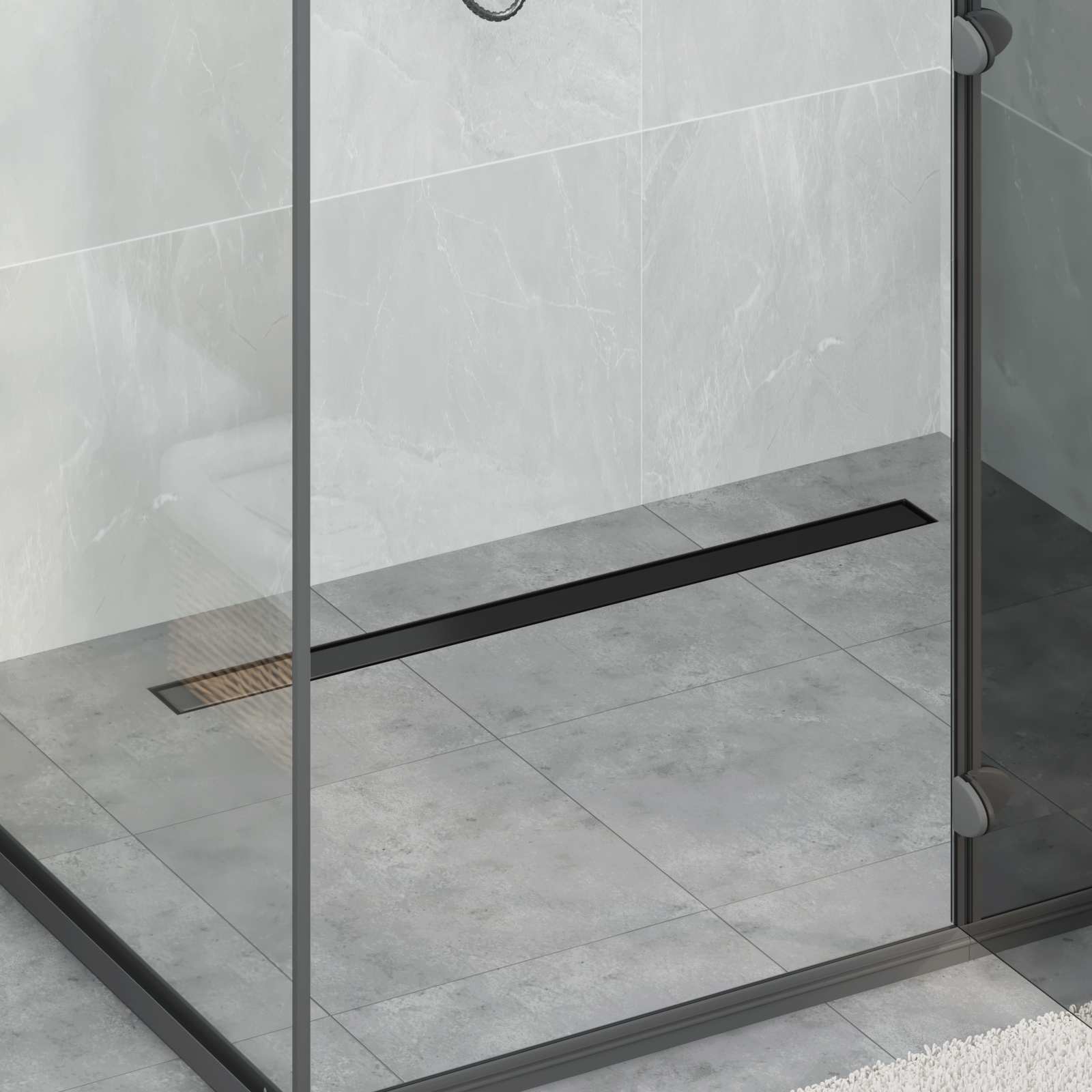 Vidaxx caniveau de douche 2 en 1 noir 100 cm acier inoxydable 304