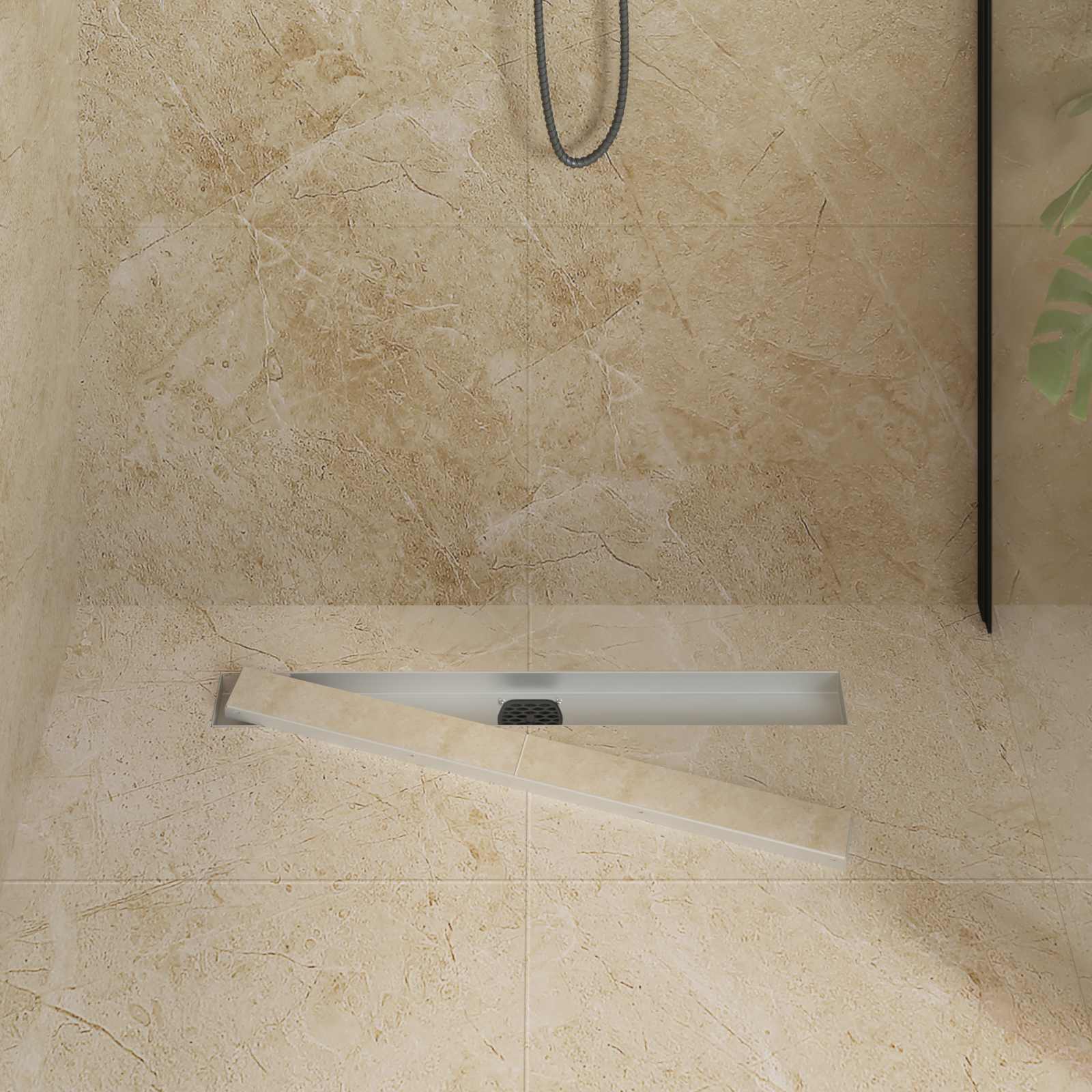 Vidaxx caniveau de douche 2 en 1 avec siphon 360° argent 70 cm