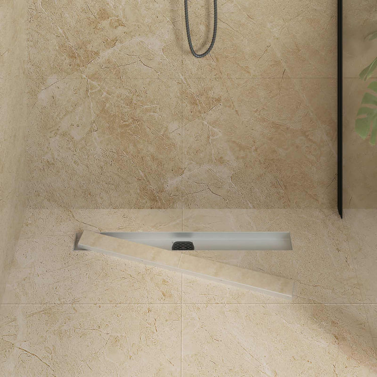Vidaxx caniveau de douche 2 en 1 avec siphon 360° argent 70 cm