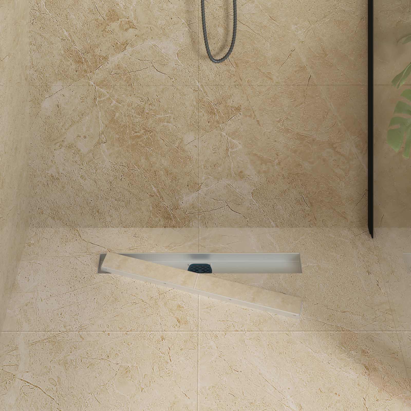 Vidaxx caniveau de douche 2 en 1 avec siphon 360° argent 60 cm